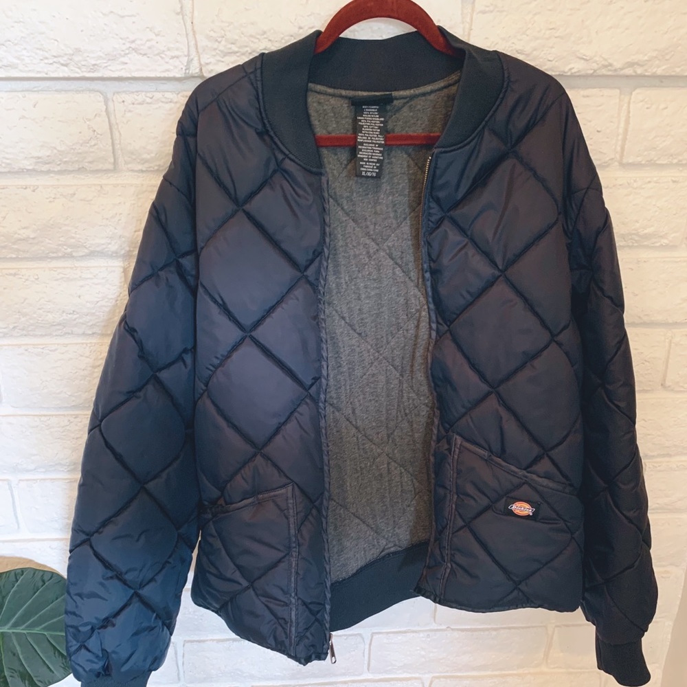 Dickies Diamond Quilted Jacket - Navy Blue - XL